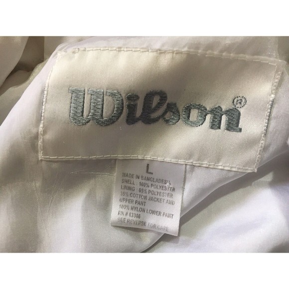 Vintage Wilson Windbreaker Jacket Womens Large L Tennis White Purple Geometric - Picture 7 of 13